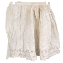 Antique Victorian Childs Petticoat White Cotton Broderie Anglais Doll Sz 22 - $1,070.30 MXN