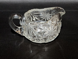 Antique Vintage American Brilliant Cut Glass Creamer Only Floral Buffalo #288 - £14.92 GBP