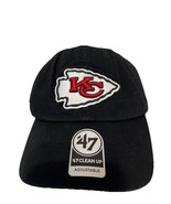 NEW. Kansas City Chiefs Hat Cap &#39;47 Clean Up Adjustable Size Black White... - $22.28