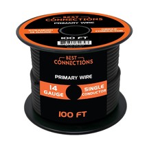 14 Gauge Car Audio Primary Wire (100FtBlack) Remote, Power/Ground Electr... - £23.58 GBP
