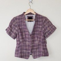 The Limited | Purple Plaid Short Sleeve Blazer, size small - £16.65 GBP