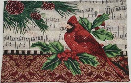 Set of 2 Tapestry Placemats,13&quot; x 18&quot;, CHRISTMAS, CARDINAL BIRD &amp; MUSICA... - $13.85