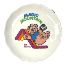 Magic Mountain Six Flags Vintage 3&quot; Mini Souvenir Dish Bear Mascot Camera SoCal - £27.19 GBP