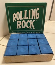 12 Rolling Rock Blue Pool Chalk Cubes 1996 RP410C6P1 - £12.98 GBP