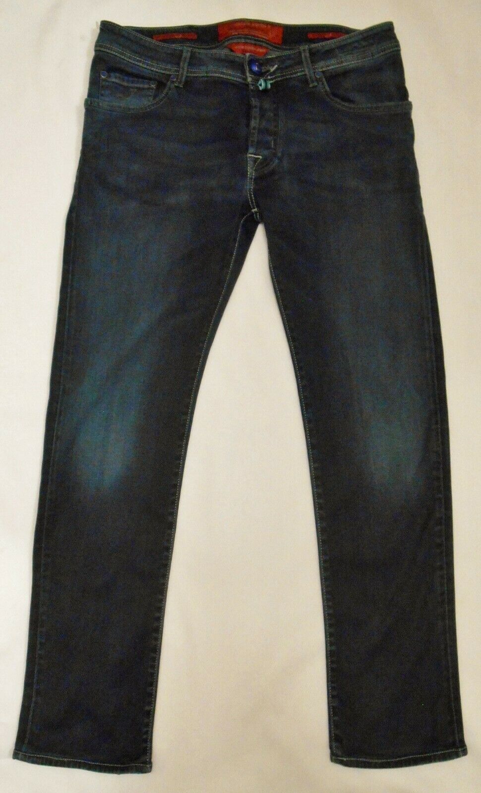 Primary image for JACOB COHEN Men's Jeans 622 Button Fly Blue Handmade in Italy 33 tag/W 34 / L 30