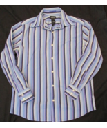 Claiborne multi color stripe long sleeve Cotton Shirt Size M - £5.64 GBP