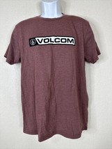 Volcom Men Size L Purple Logo Spell Out T Shirt Short Sleeve - £6.65 GBP