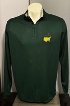 Masters Embroidered Men&#39;s Wicking 1/4 Zip Pullover Green SzL - £31.90 GBP