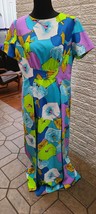 60S ANDRADE ja na WAIKIKI HAWAIIAN Maxi Dress Florals leaves M to L - $1,980.30 MXN