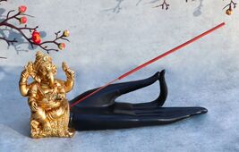 Hindu Golden Elephant God Ganesha Shunya Mudra Palm Hand Votive Candle H... - $37.63 CAD