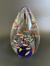 Vintage Mid Century Murano Art Glass Aquarium Fish Egg Paperweight - Sculpture - £206.98 GBP