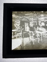 Antique Black and White Glass Magic Lantern Slide Dining/ Ball Room Sett... - $18.23