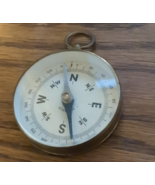 Antique German Brass Pocket Compass -- small 1.75&quot; diameter - $41.81 CAD