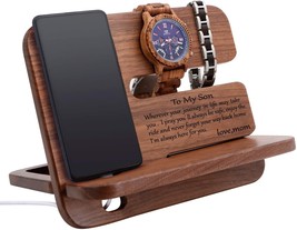 Engraved Wooden Docking Station for Dad, Husband, Boyfriend and Son - £39.95 GBP
