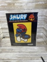 Vintage Smurf Latch Hook Wall Hanging Kit Football Smurf Brand New 18x24” - £17.08 GBP