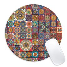 Boho Round Mouse Pad 8.7in Non-Slip Rubber Base Home Office Decor - $3.47 Boho Round Mouse Pad 8.7in Non-Slip Rubber Base Home Office Decor - $3.47