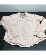 20X Ladies Western Shirt Pink Tan With Mother of Pearl Snap Closure Size L - £11.69 GBP