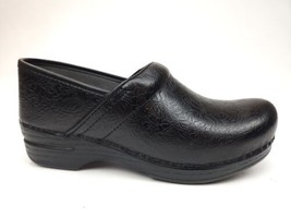 Dansko XP Black Tooled Embossed Floral Clog Nursing Shoes 38/US 7.5-8 - £46.89 GBP