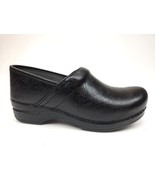 Dansko XP Black Tooled Embossed Floral Clog Nursing Shoes 38/US 7.5-8 - £47.29 GBP