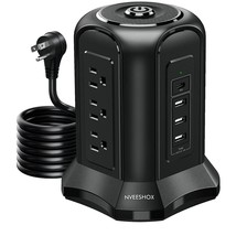 Power Strip Surge Protector Tower- 9 Ac Multiple Outlets With 4 Usb Ports (1 Usb - £37.75 GBP