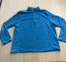 Outdoor Life Sweater Men XXL Blue Turquoise Quarter Zip Pullover Fleece - £13.72 GBP