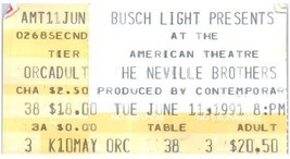 Vintage The Neville Brothers Ticket Stub June 11 1991 St. Louis Missouri - £19.35 GBP