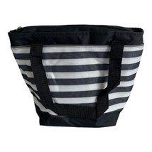 TrueLiving Outdoors 8 Can Soft Side Cooler Bag Lunch Black/White Striped... - $16.64