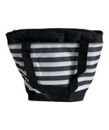 TrueLiving Outdoors 8 Can Soft Side Cooler Bag Lunch Black/White Striped... - £13.05 GBP