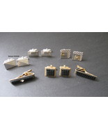 Lot of Cuff Links - Tie Clips -  Silver Tone - Gold Tone - One Swank Set  - £15.72 GBP