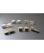Lot of Cuff Links - Tie Clips -  Silver Tone - Gold Tone - One Swank Set  - $19.99