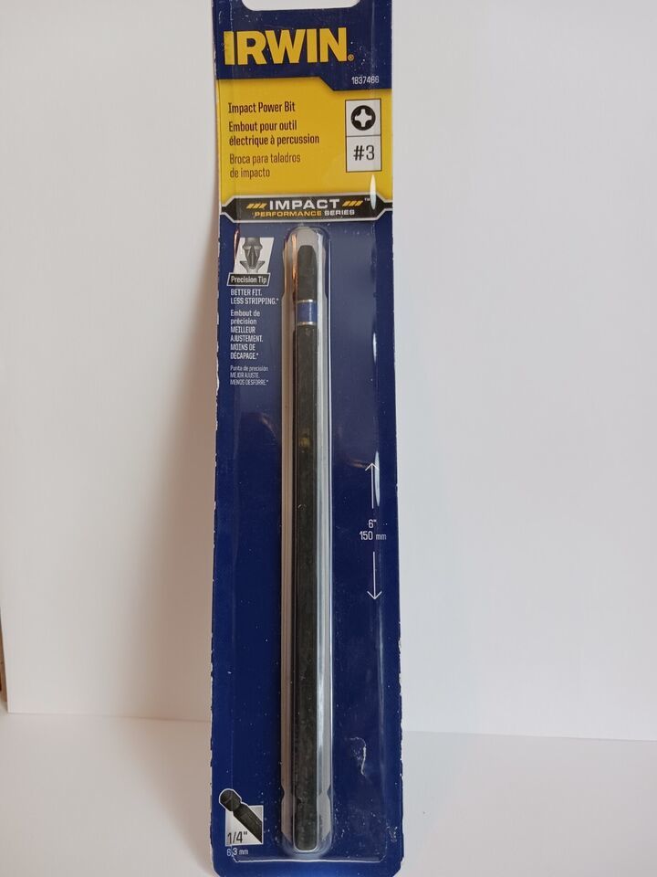 Irwin 6&quot;, Philips #3, Black Oxide Impact Power Bit ( 1837466 ) - $5.41