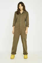 Vintage Dutch army green mechanics boiler jump suit coverall overall military w - £23.59 GBP