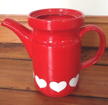 Waechtersbach German Red White Hearts Valentines Ceramic Teapot Tea Pot ... - £29.47 GBP