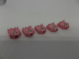 5 Pcs Pack 3.5mm 5 Pins Stereo Audio Jack Port Socket Connector Female Pink PCB - £7.23 GBP