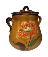 Antique Faience Pot with Handle and Floral Decoration - 2Y63 - $144.86 CAD