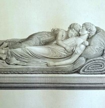 The Sleeping Children 1834 Engraving Chantrey Victorian Art Ellen Marianne DWBB3 - £102.01 GBP