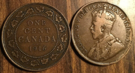 1916 Canada Large Cent Penny Coin - Condition G Or Better - £1.90 GBP