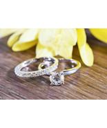 2ct Round Cut Diamond Solitaire Wedding Bridal Ring Set in 14K White Gol... - $134.41 CAD
