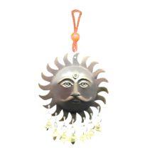 Lord Suraj Devta Sun Bronze Plaque Bells Chimes Vitality Strength &amp; Energy Lucky - £14.66 GBP