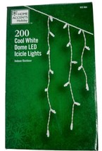 Home Accents Holiday 200-LED Icicle Lights Cool White wire Dome LED Wedd... - $24.74
