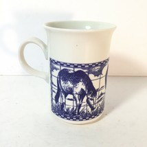 Churchill England Tea Coffee Mug Cup HORSE Blue White China Pottery Smaller - $14.35