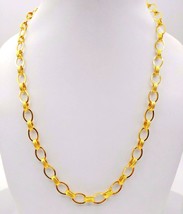 22 Kt Yellow Gold Chain Linked Chain Solid Pure With Hallmark Sign Necklace - $2,108.10+