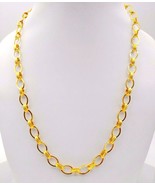 22 Kt Yellow Gold Chain Linked Chain Solid Pure With Hallmark Sign Necklace - $43,698.59 MXN+