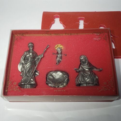 Lenox The Holy Family Pewter Nativity Set in Box Christmas - $32.95