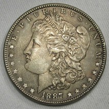 1887-P Silver Morgan Dollar VCH UNC Coin AH211 - £51.00 GBP