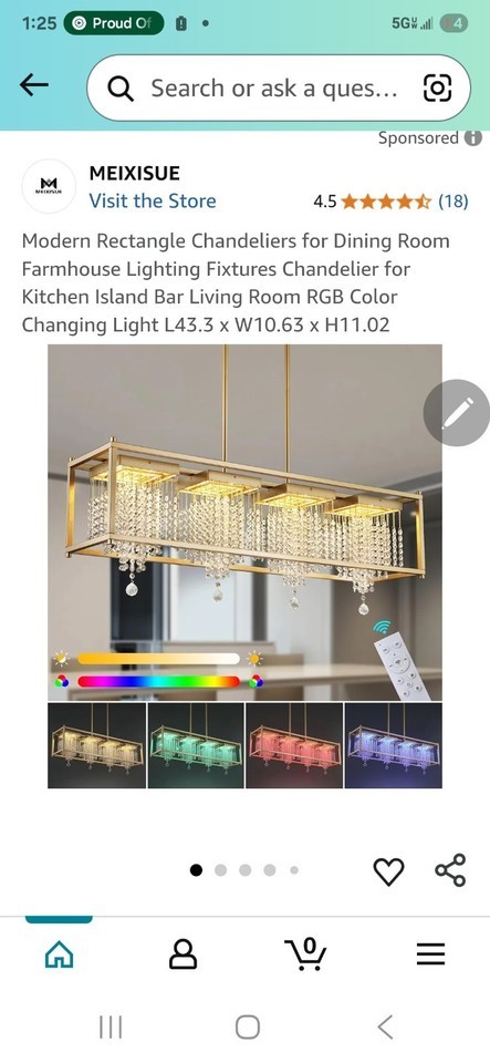Meixisue Chandelier For Kitchen Island 4 Light - $168.30