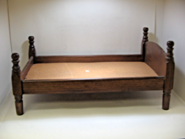 Vintage Wood Doll Bed 23&quot; x 14&quot; x 11&quot; Stained Wood for Big Doll USED - $19.99