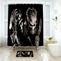 Alien vs Predator 01 Shower Curtain Bath Mat Bathroom Waterproof Decorative - £18.07 GBP+