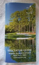 2003 Masters Tournament Spectator Guide (Mike Weir First Canadian Champion) - $221.58 MXN