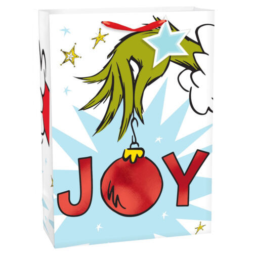 Primary image for The Grinch JOY Extra Large Vertical Christmas Gift Bag 18 x 13 x 5